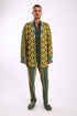 Jacket in printed quilted cotton blend with pockets